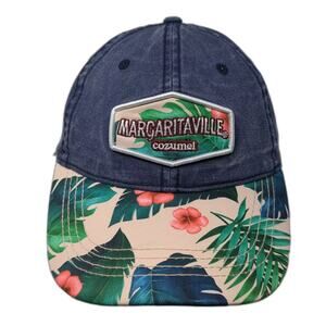 Margaritaville Baseball Cap Blue Green OS Cozumel Tropical Floral Hat Strapback